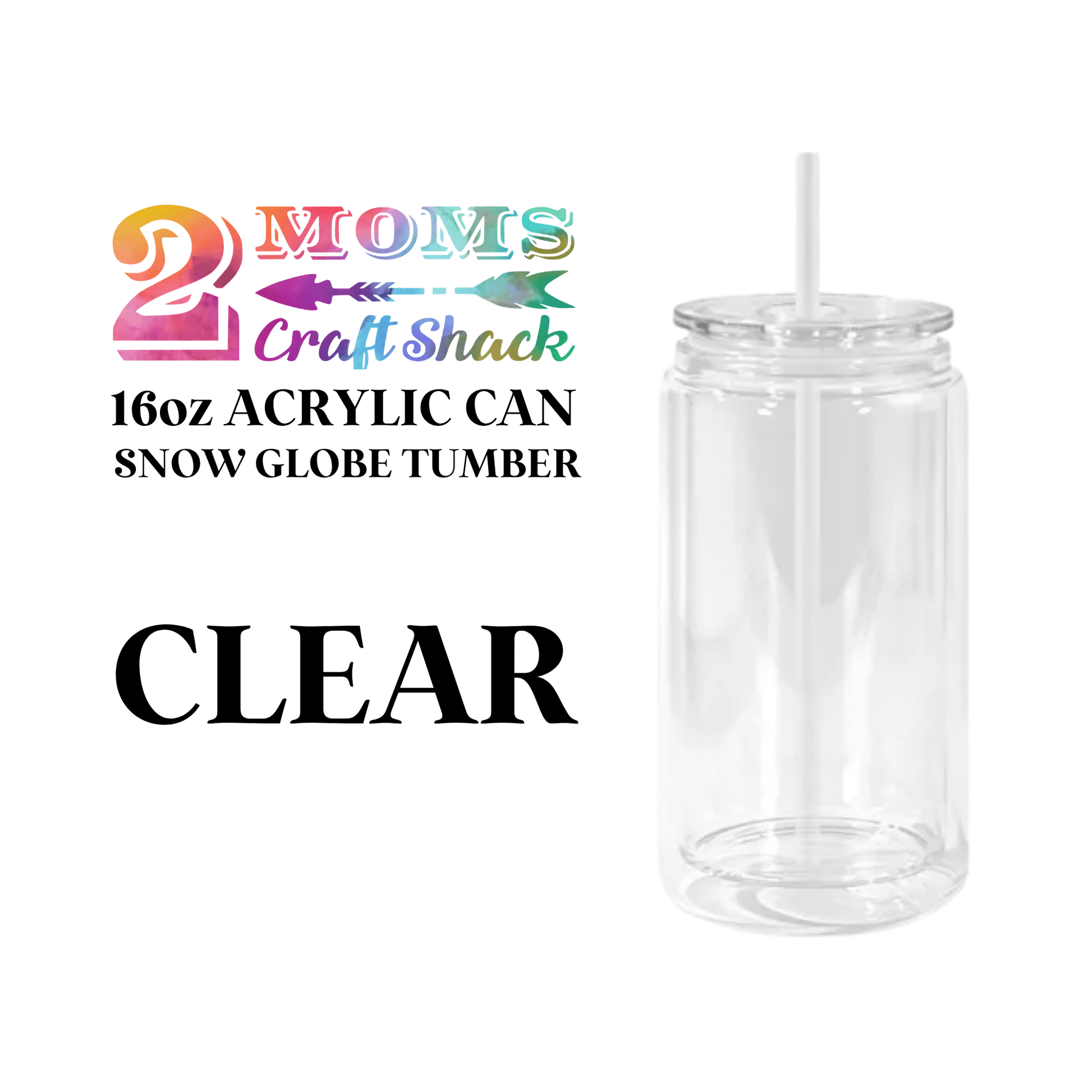 16oz ACRYLIC CAN SNOW GLOBE TUMBLER - BLANK