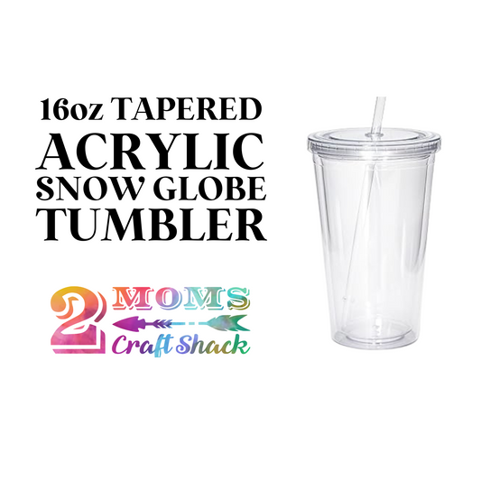 16oz TAPERED ACRYLIC SNOW GLOBE TUMBLER