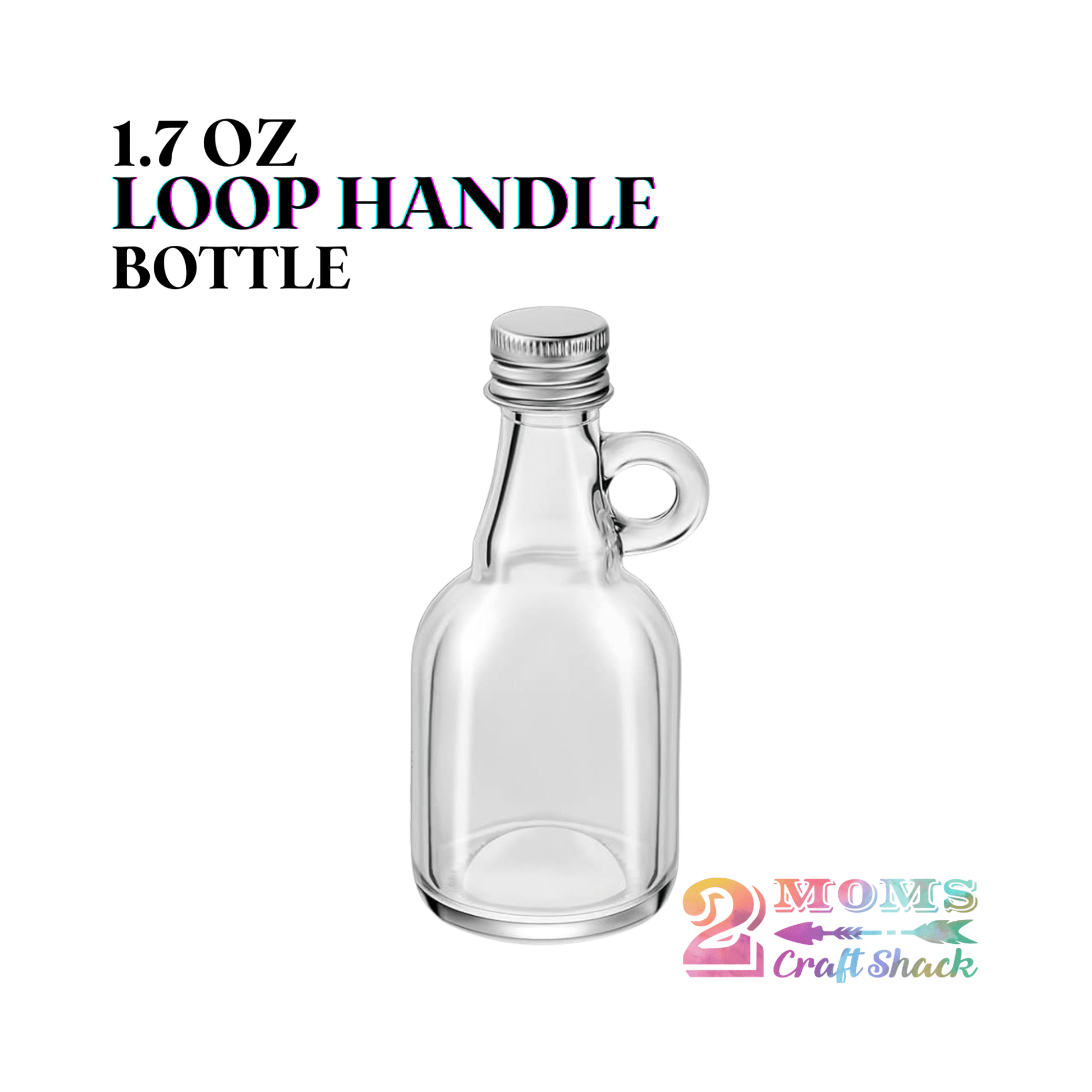 1.7oz BOTTLE WITH LOOP HANDLE - GLASS - BLANK