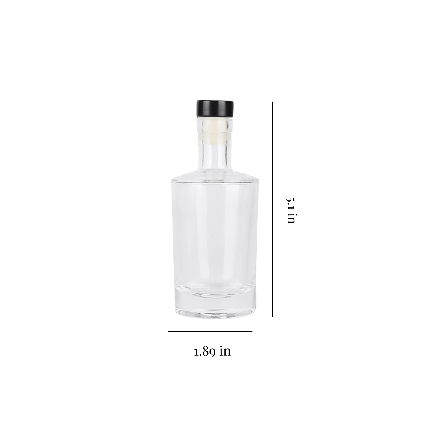 3oz SQUARE TOP BOTTLE - GLASS - BLANK