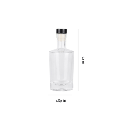 3oz SQUARE TOP BOTTLE - GLASS - BLANK