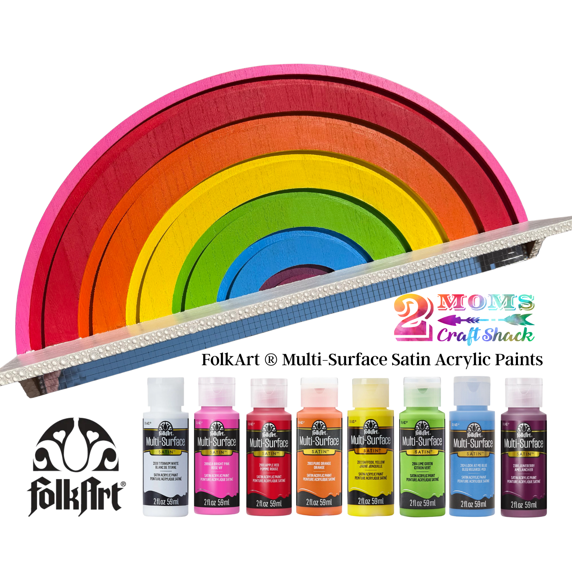 FolkArt ® Multi - Surface Satin Acrylic Paint - 2 oz - NEW
