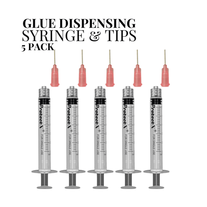 GLUE DISPENSING SYRINGE & TIP - 5 PACK - BUNDLE