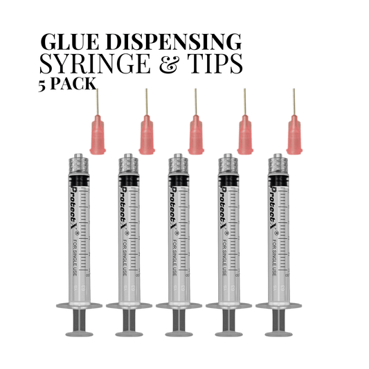 GLUE DISPENSING SYRINGE & TIP - 5 PACK - BUNDLE