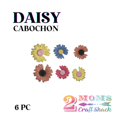 LARGE DAISY - 6PC CABOCHON - CRAFT SUPPLIES