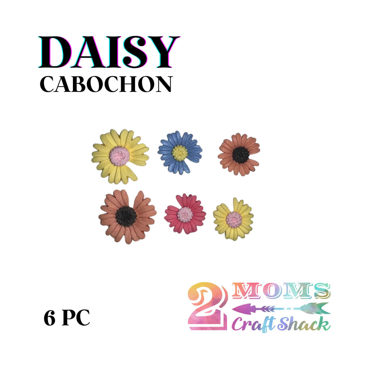 LARGE DAISY - 6PC CABOCHON