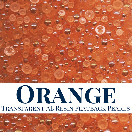 RESIN FLATBACK PEARLS - ORANGE TRANSPARENT AB - NEW