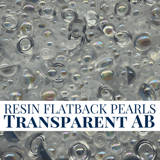 RESIN FLATBACK PEARLS - TRANSPARENT AB - NEW