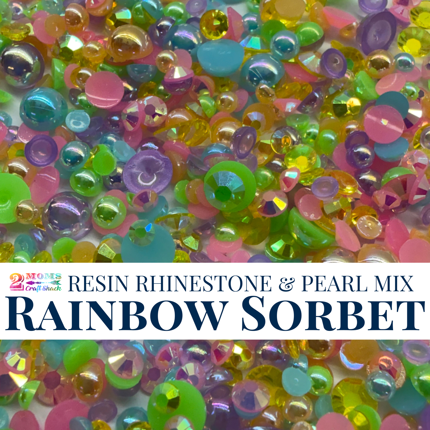 Resin Rhinestone & Pearl Mix - RAINBOW SORBET - NEW
