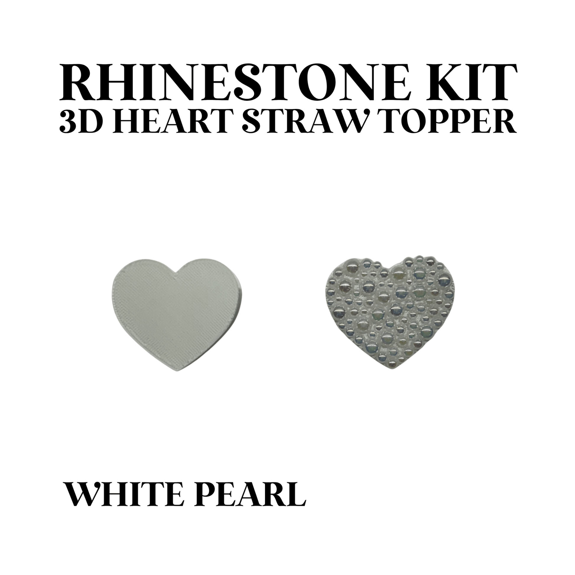 RHINESTONE KIT - 3D HEART STRAW TOPPER - BUNDLE