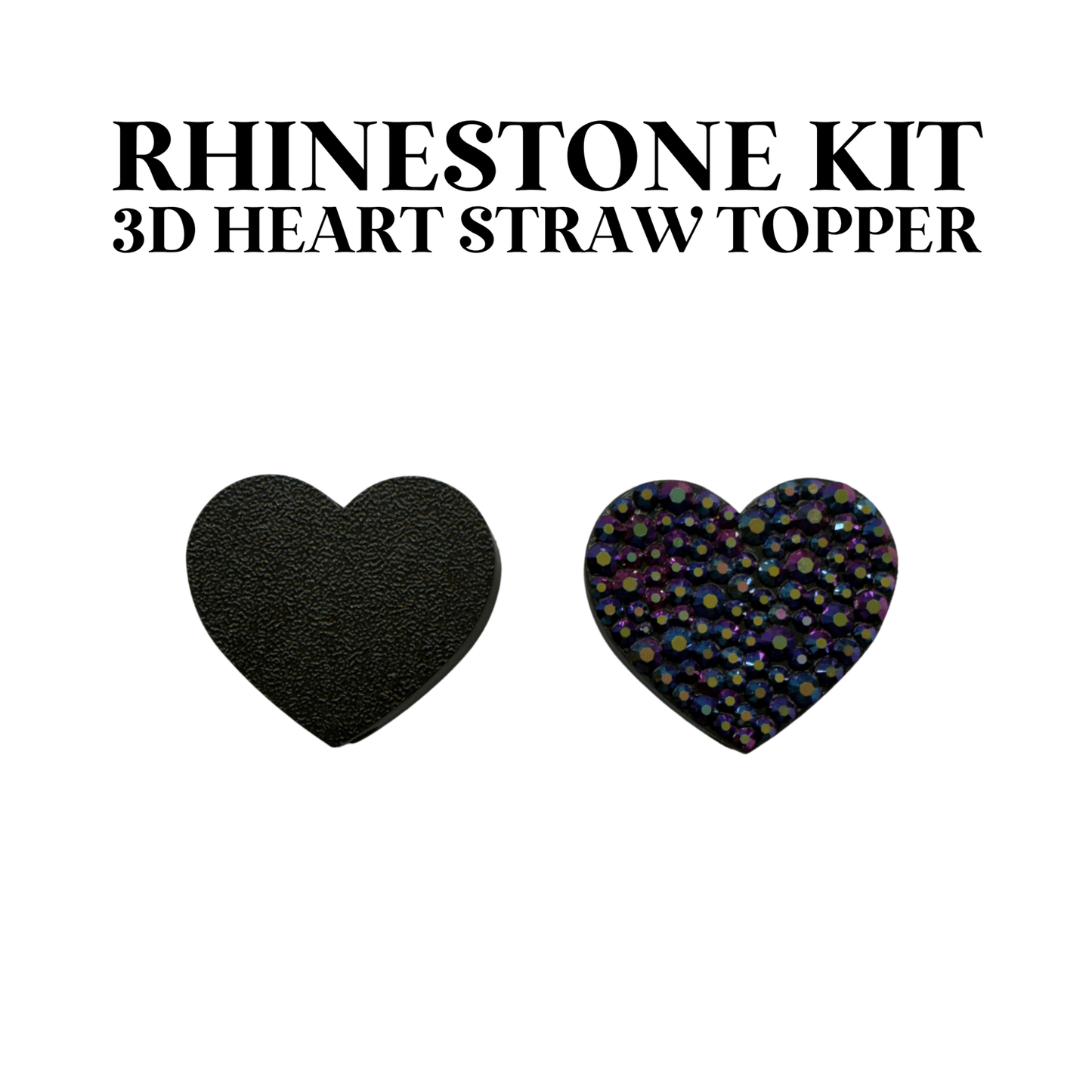 RHINESTONE KIT - 3D HEART STRAW TOPPER - BUNDLE
