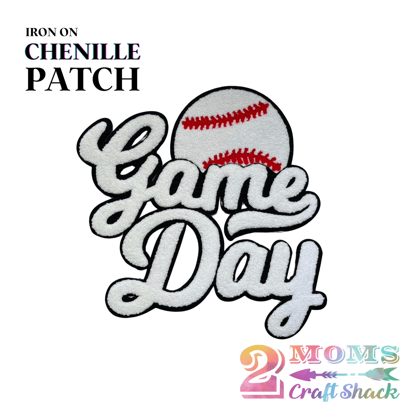 GAME DAY - BASEBALL - IRON-ON CHENILLE PATCH - CHENILLE PATCH