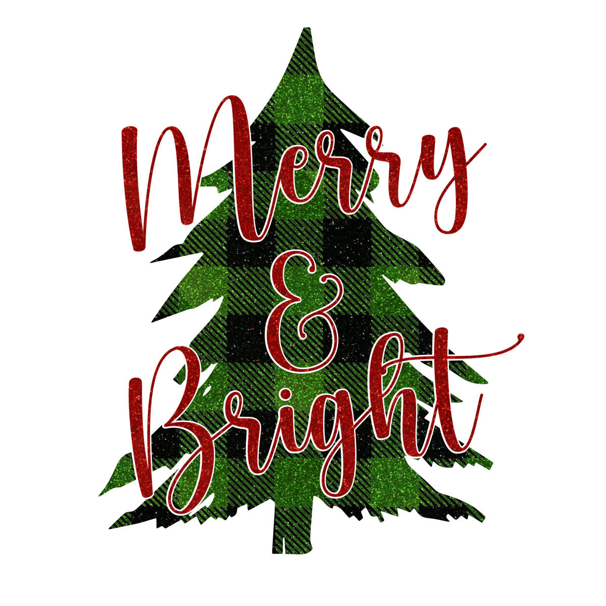 MERRY & BRIGHT W/TREE - CHRISTMAS