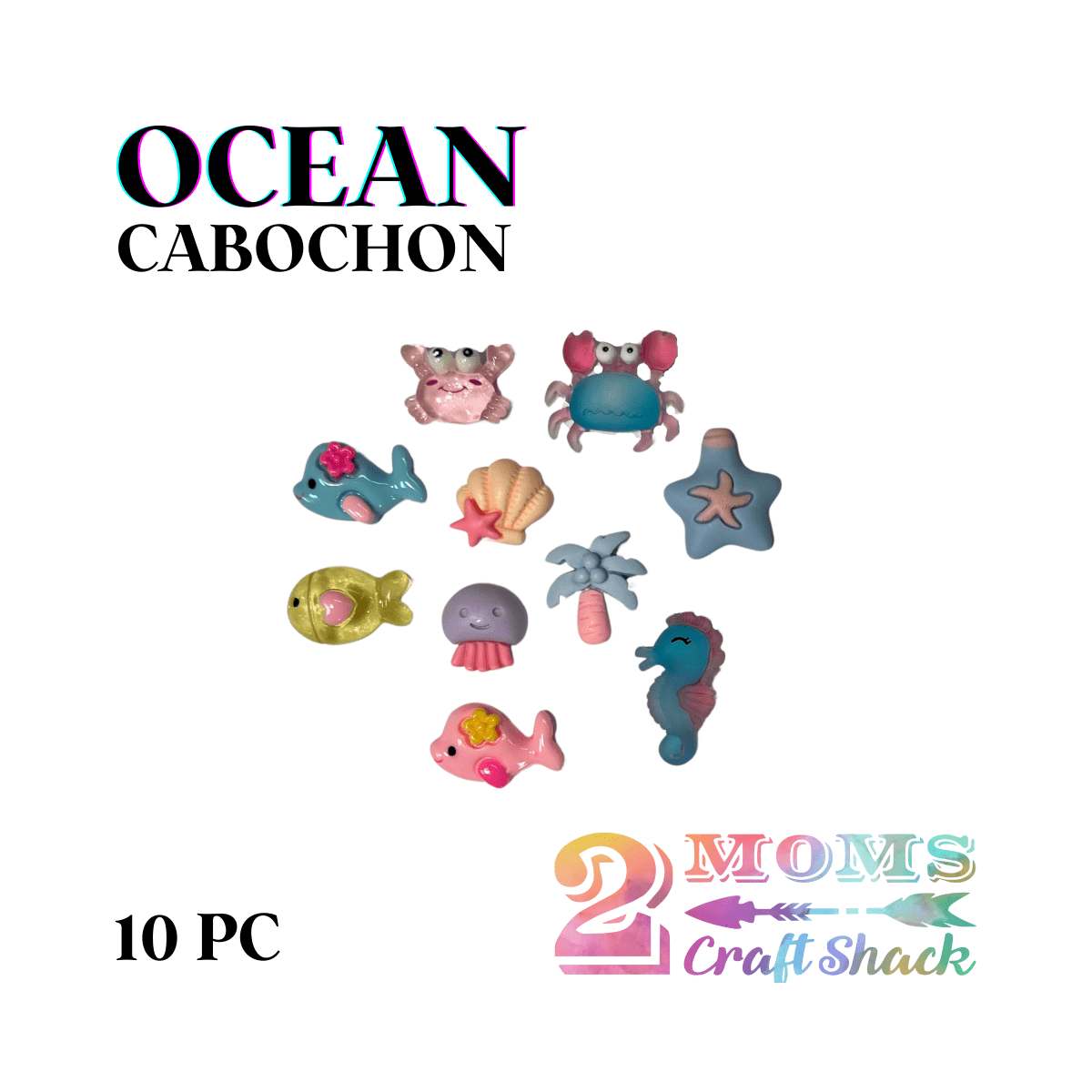 OCEAN - 10PC CABOCHON - CRAFT SUPPLIES