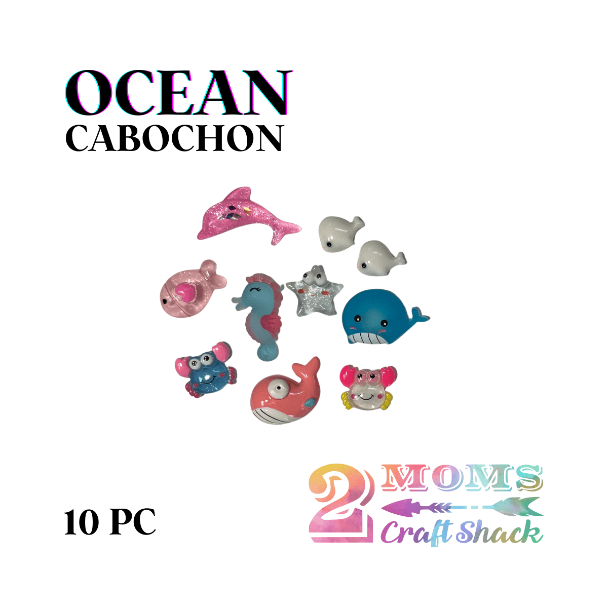 OCEAN - 10PC CABOCHON - CRAFT SUPPLIES