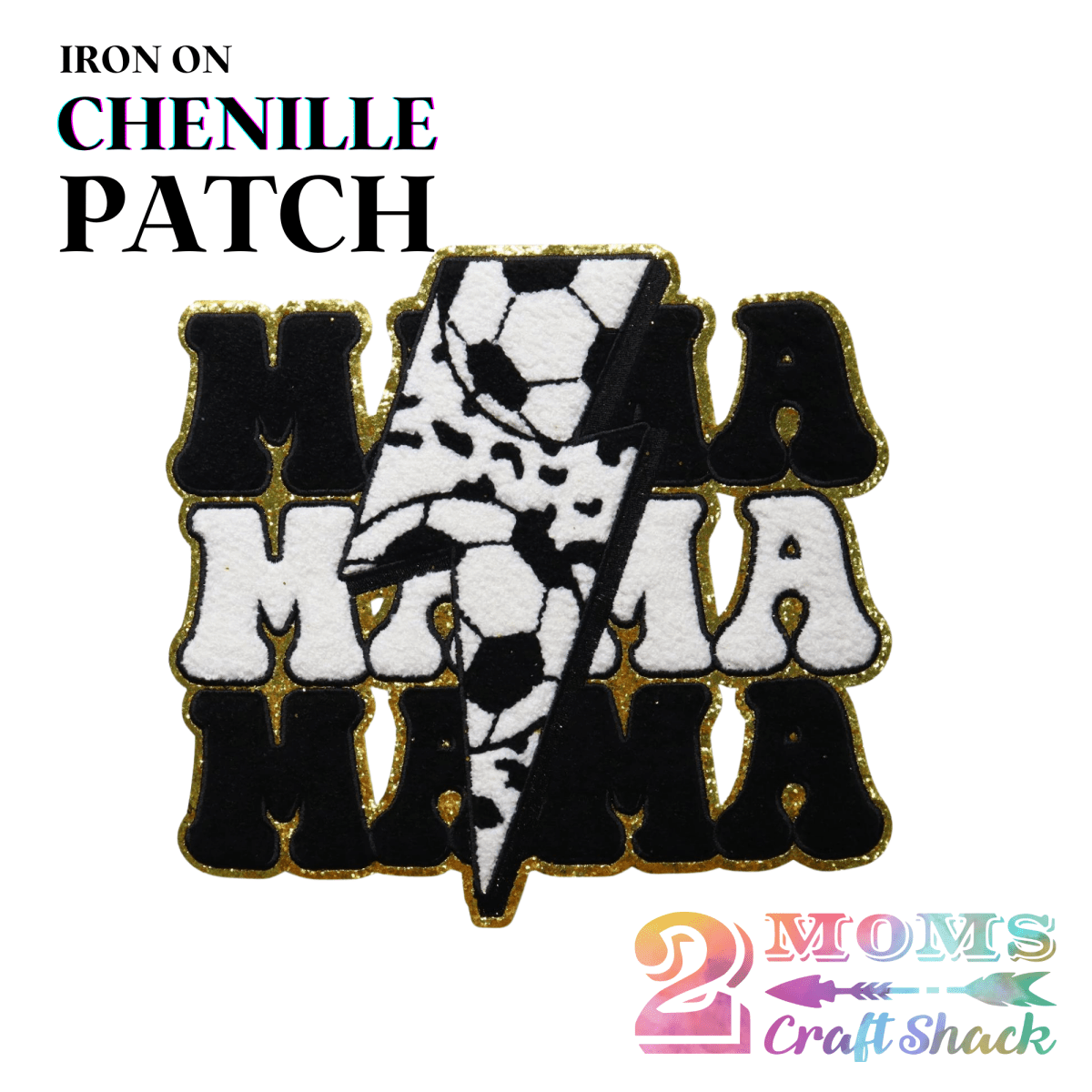 SOCCER MAMA - IRON-ON CHENILLE PATCH - CHENILLE PATCH