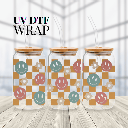 UV DTF - CHECKERED FACES WRAP - DECAL