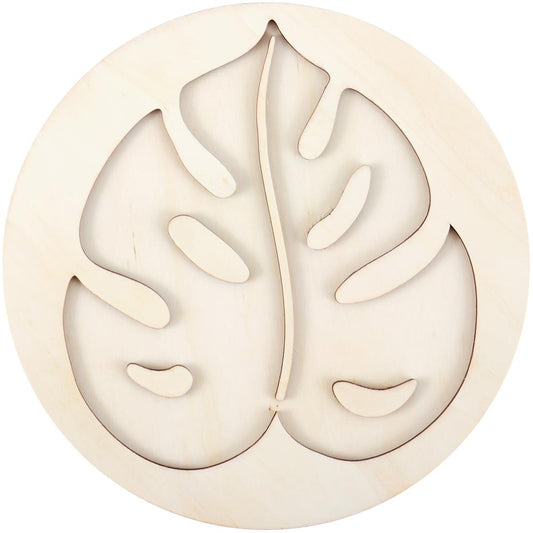WOODEN MONSTERA POURING PLAQUE - BLANK